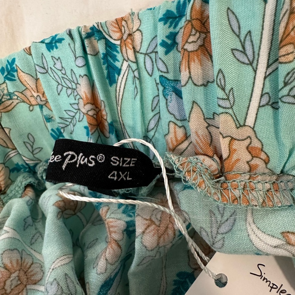 Simplee Apparel Floral Maxi Skirt - Teal and Beige - Picture 3 of 5